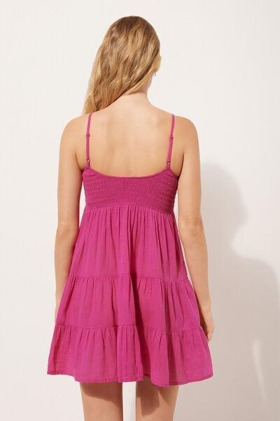 Fuchsia Short Ruffled Dress, , large image number 2