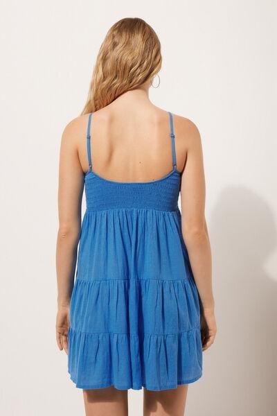 Blue Short Ruffled Dress, , large image number 2