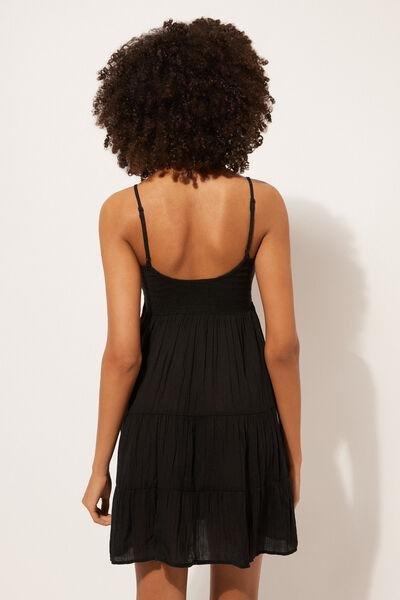 Black Short Ruffled Dress, , large image number 2
