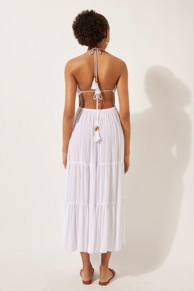 White Spaghetti Straps Long Dress, , large image number 2