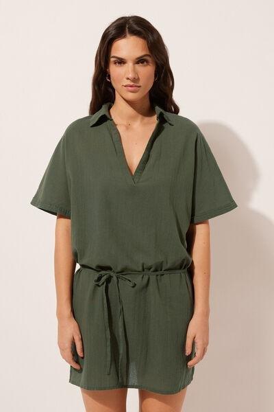 Green Short Kaftan, , large image number 1