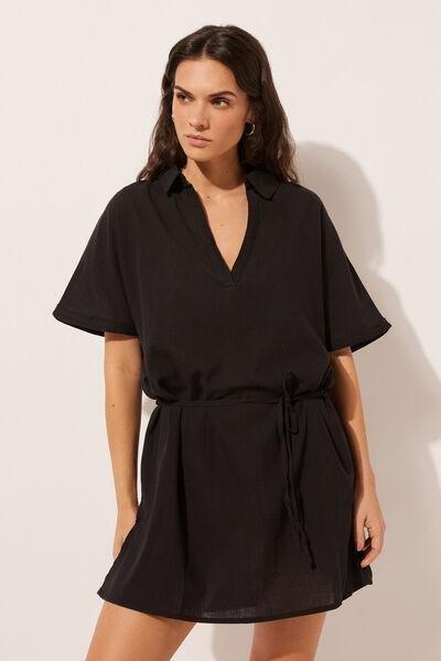 Black Short Kaftan, , large image number 0