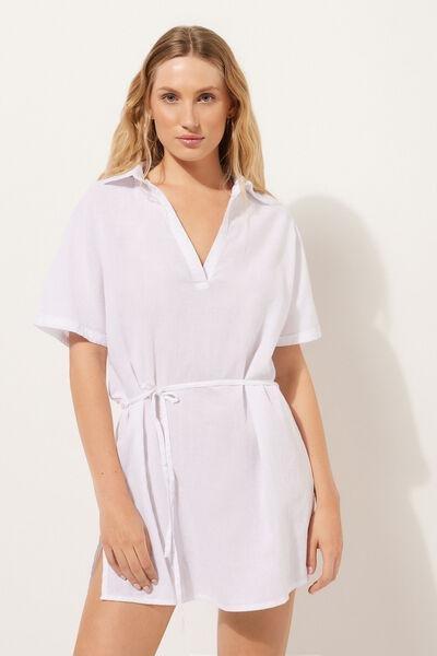 White Short Kaftan, , medium