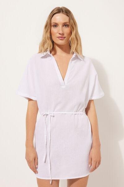White Short Kaftan, , large image number 1