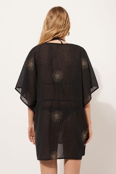 Black Elegant Embroidery Kaftan, 5501_082E, large image number 2