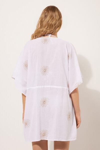 White Elegant Embroidery Kaftan, 5501_083E, large image number 2