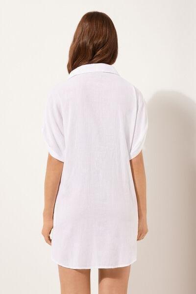 White Short Shirt Dress, , large image number 2
