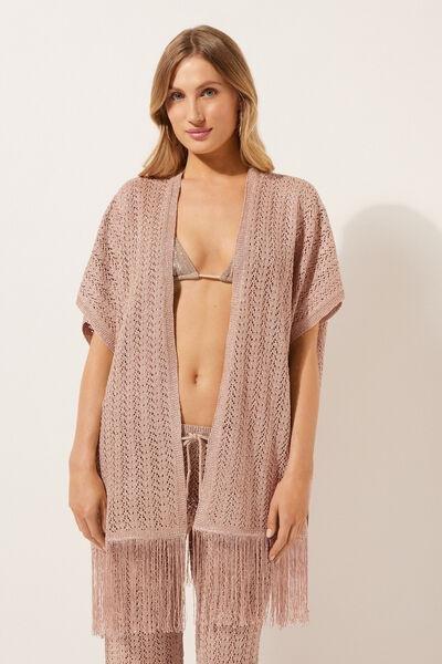 Gold Lame Crochet Gilet, 5501_084E, large image number 1