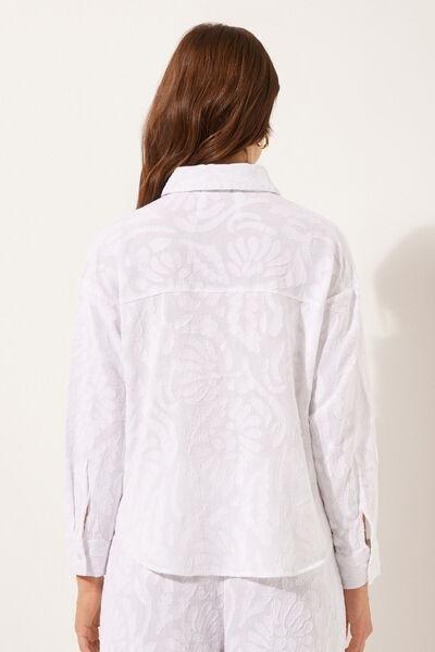 White Short Jacquard Shirt, , large image number 2