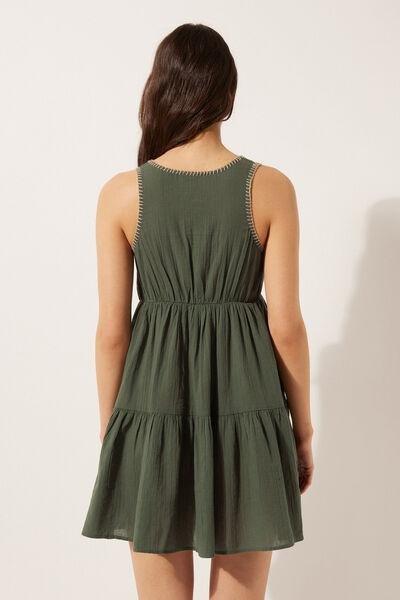 Green Embroidered Short Dress, , large image number 2