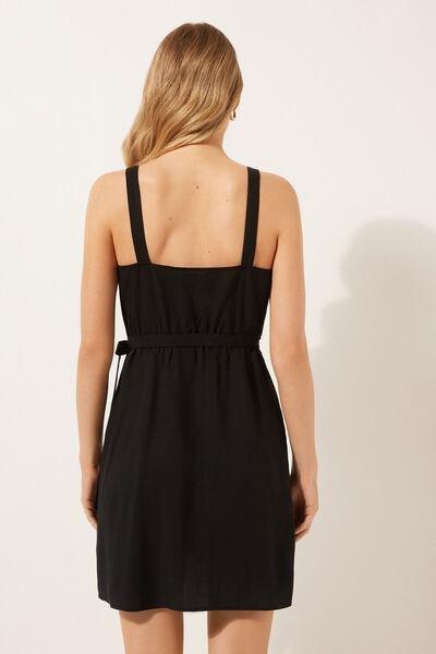 Black Short Wrap-Around Dress, , large image number 2