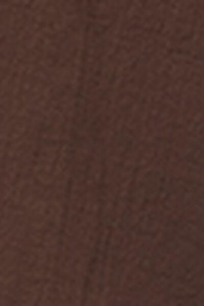Brown V-Neck Mini Shirt Dress, 5501_233E, large image number 4