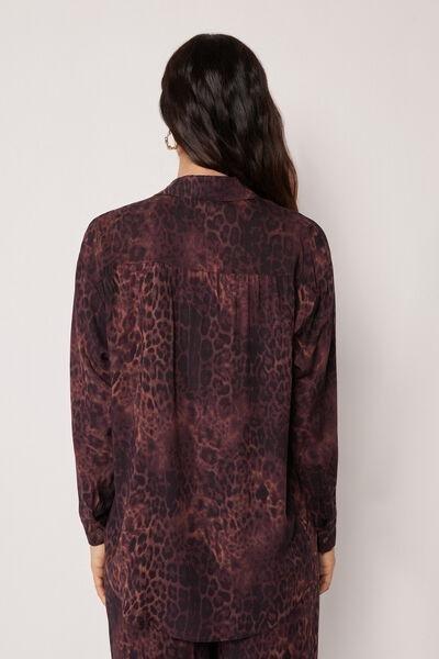 Brown Animal Print Cotton Shirt, 5501_165E, medium