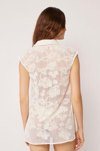 White Sleeveless Lace Shirt, 5501_206E, large image number 2