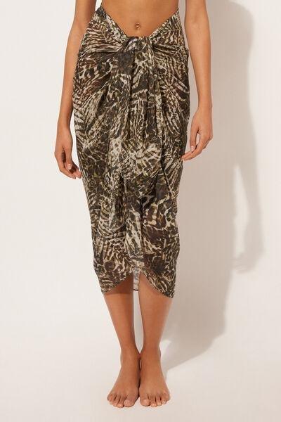 Multicolour Tropical Print Sarong, 5501_031E, large image number 1