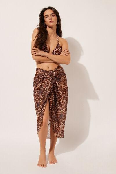 Multicolour Animal Print Sarong, 5501_033E, large image number 0