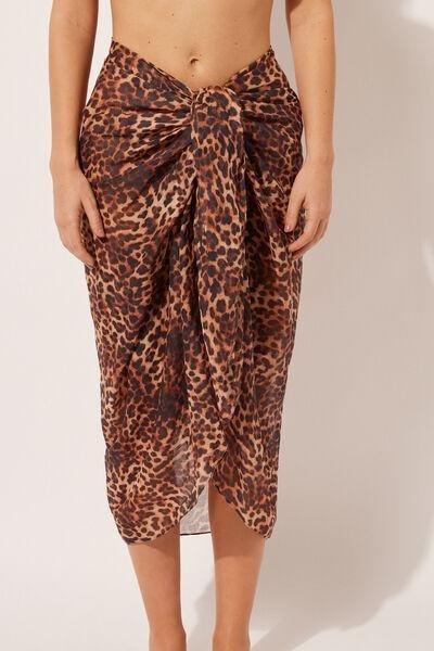 Multicolour Animal Print Sarong, 5501_033E, large image number 1