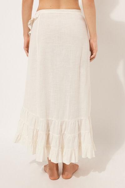 White Long Ruffled Skirt, 5501_080E, large image number 2
