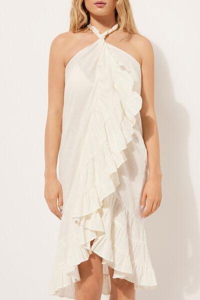 White Long Ruffled Skirt, 5501_080E, large image number 3