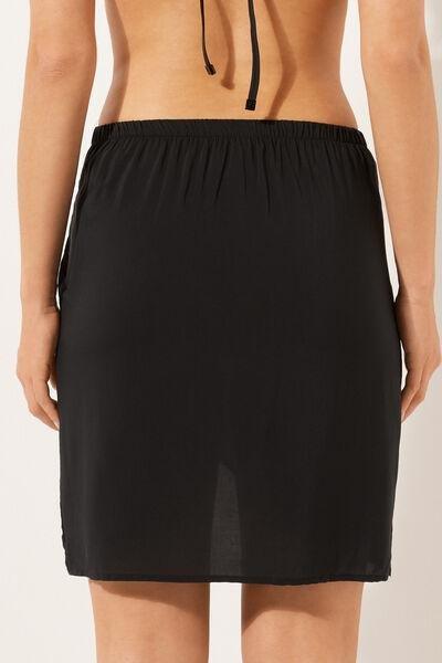 Black Short Sarong Skirt, , large image number 2