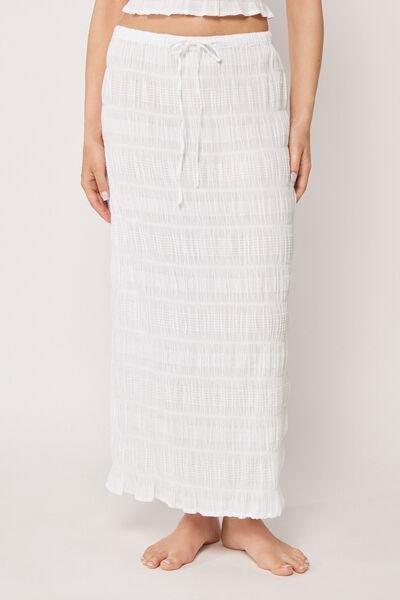 White Ruffled Cotton Skirt, 5501_895C, medium