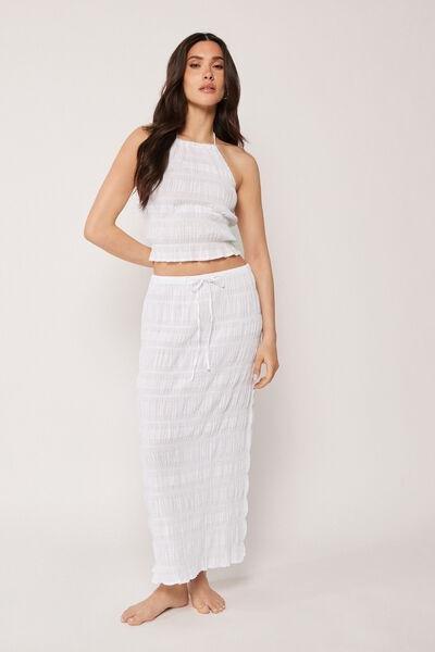 White Ruffled Cotton Skirt, 5501_895C, medium