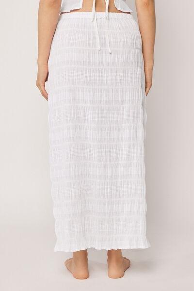 White Ruffled Cotton Skirt, 5501_895C, large image number 2