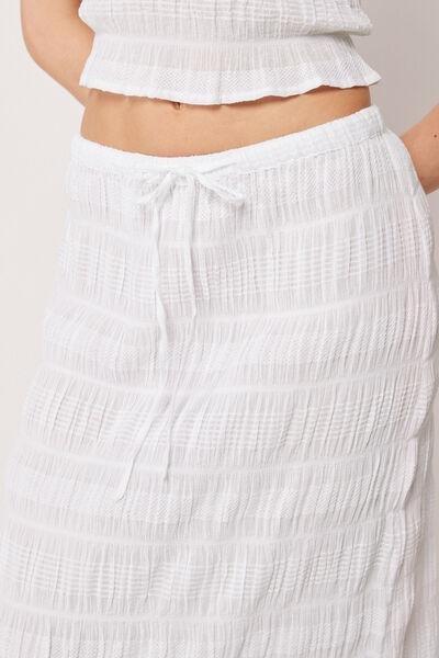 White Ruffled Cotton Skirt, 5501_895C, large image number 3