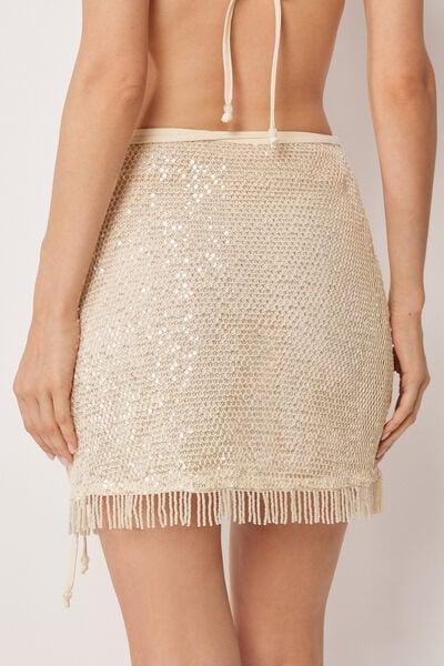 White Wrap-Around Sarong Skirt, 5501_206E, large image number 2