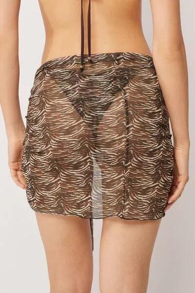 Brown Short Cotton Sarong, 5501_242E, large image number 2