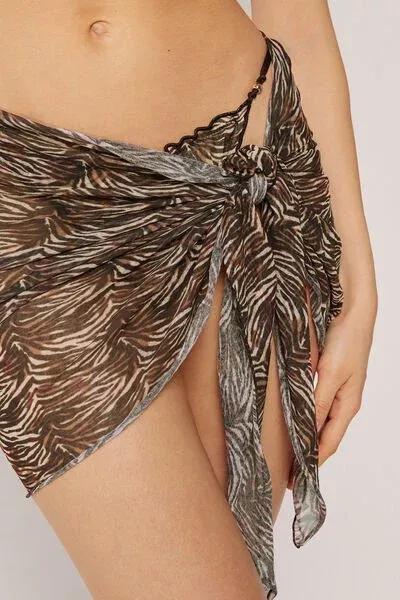 Brown Short Cotton Sarong, 5501_242E, large image number 3