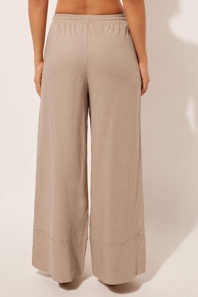 Beige Palazzo Trousers, , large image number 2