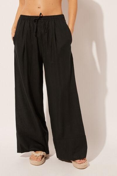 Black Palazzo Trousers, , large image number 0