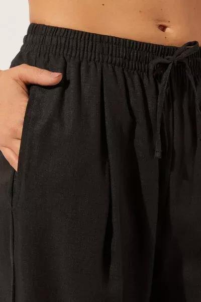 Black Palazzo Trousers, 5501_894C, large image number 3