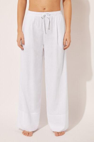 White Palazzo Trousers, , large image number 1