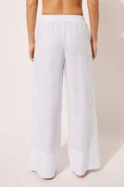 White Palazzo Trousers, , large image number 2