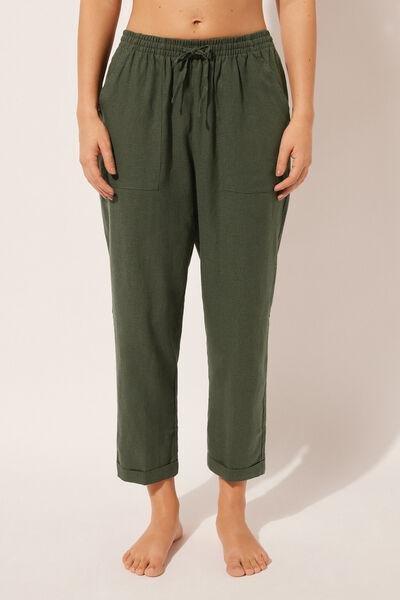 Green Straight Trousers, , large image number 1