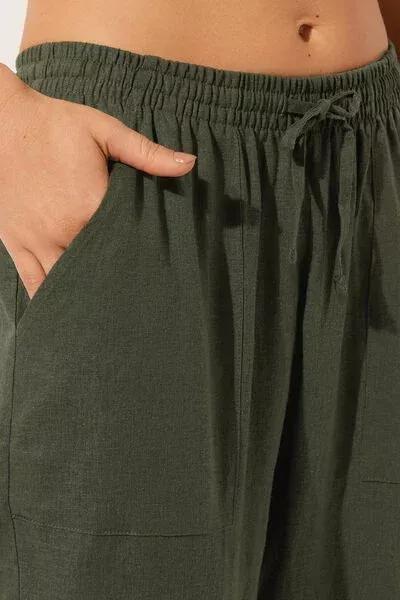Green Straight Trousers, 5501_064E, large image number 3