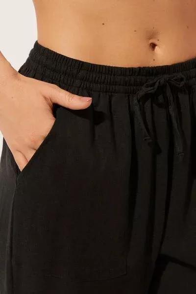 Black Straight Trousers, 5501_894C, large image number 3