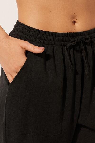 Black Straight Trousers, 5501_894C, large image number 3