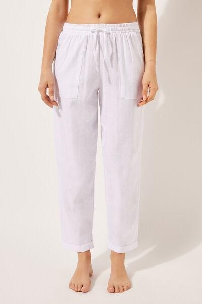 White Straight Trousers, , large image number 1