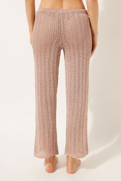 Gold Lame Crochet Trousers, , large image number 2