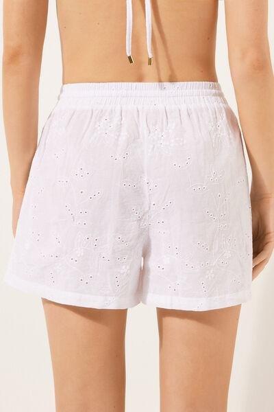 White Broderie Anglaise Shorts, , large image number 2