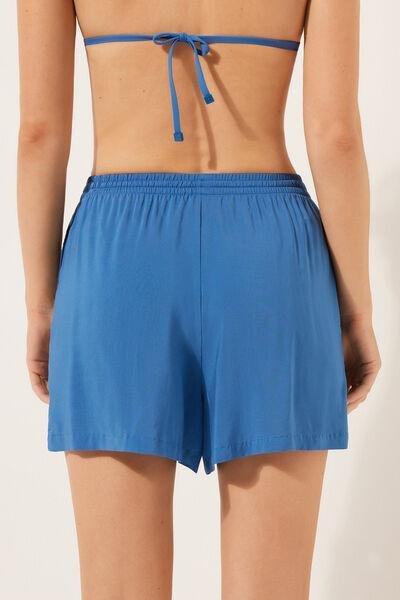 Blue Elasticated Waist Summer Shorts, , large image number 2
