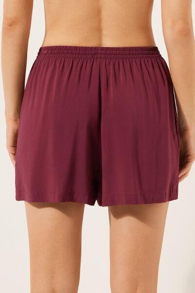 Burgundy Elasticated Waist Summer Shorts, , large image number 2