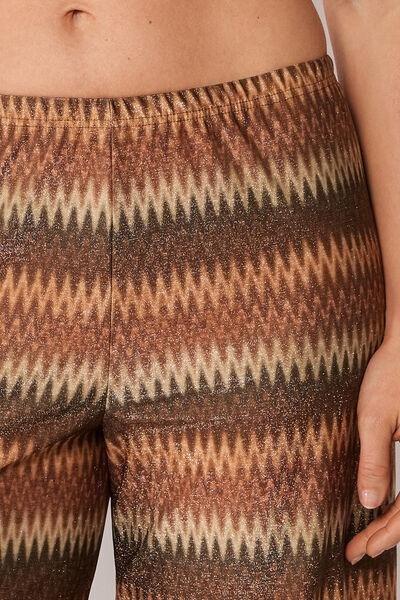 Brown Chevron Palazzo Pants, 5501_151E, large image number 3