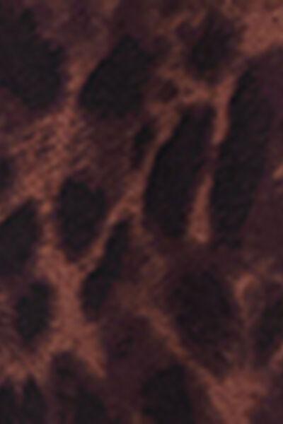 Brown Animal Print Viscose Pants, 5501_165E, large image number 4