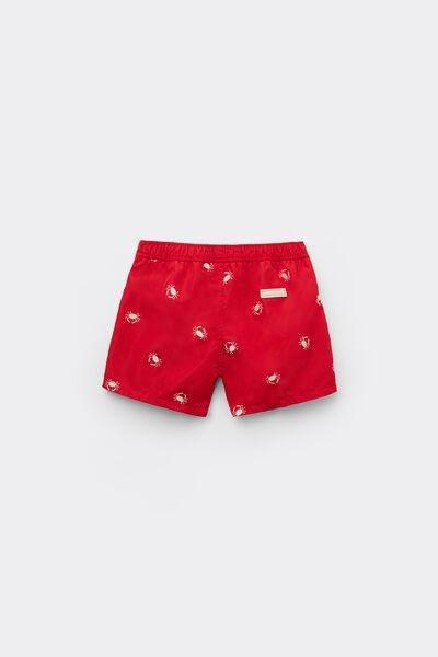 Red Boxer Swim Shorts, Kids Boys, 5501_094E, large image number 0