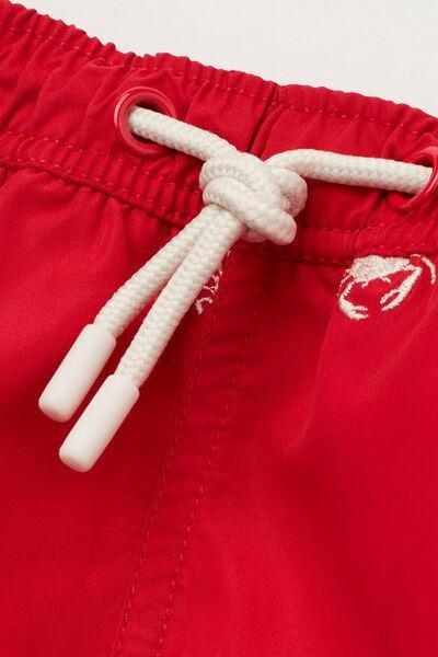 Red Boxer Swim Shorts, Kids Boys, 5501_094E, large image number 1