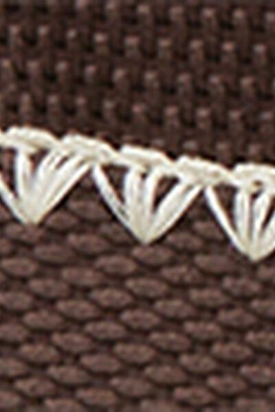 Brown Bicolour Embroidery Swimsuit, 5501_170E, large image number 8